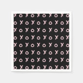Black & Baby Pink X O XO XO Niedlich Trendy Serviette (Vorderseite)