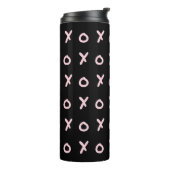 Black & Baby Pink X O XO XO Niedlich Trendy Thermosbecher (Nach links gedreht)