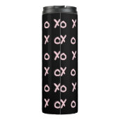 Black & Baby Pink X O XO XO Niedlich Trendy Thermosbecher (Rückseite)
