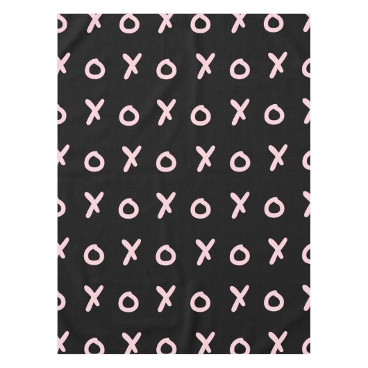 Black & Baby Pink X O XO XO Niedlich Trendy Tischdecke (Vorderseite)