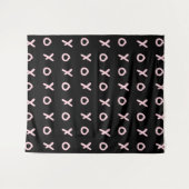 Black & Baby Pink X O XO XO Niedlich Trendy Wandteppich (Vorderseite (Horizontal))