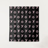Black & Baby Pink X O XO XO Niedlich Trendy Wandteppich (Vorderseite)