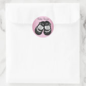 Black Baby Shoes Pink Baby Shower Stickers (Tasche)