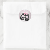 Black Baby Shoes Pink Baby Shower Stickers (Tasche)