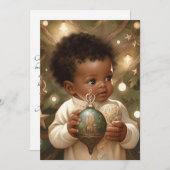 Black Baby's Captivierter Weihnachtsblick Feiertagskarte (Vorne/Hinten)