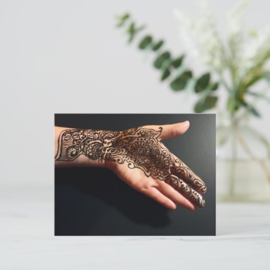 Black Back Henna Postkarte (Stehend Vorderseite)