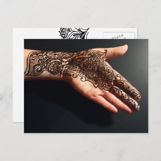 Black Back Henna Postkarte (Vorne/Hinten)
