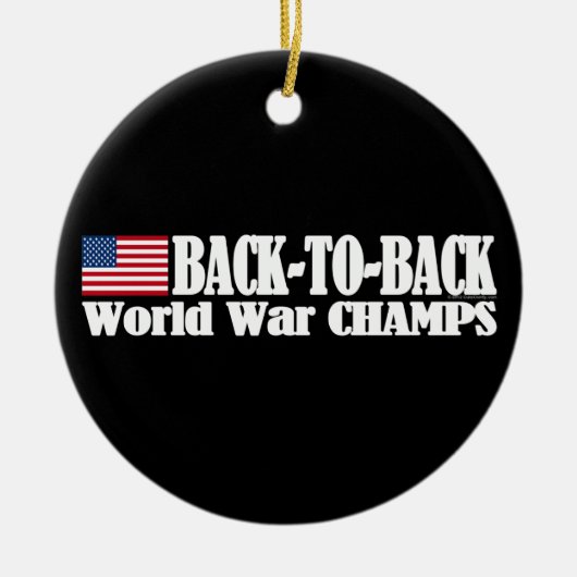 Black Back-to-Back USA Champs Keramik Ornament (Vorne)