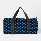 Black Background Blue Polka Dots Duffle Bag (Rückseite)