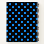 Black Background Blue Polka Dots Notizblock (Rückseite)