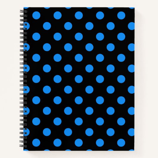 Black Background Blue Polka Dots Notizblock (Vorderseite)