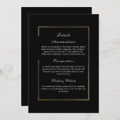 Black Background Gold Frame Detail Enclosure Einladung (Vorne/Hinten)