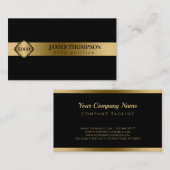 Black Background Gold Streifen Visitenkarte (Vorne/Hinten)