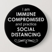 Black background Immune Kompromised 4" Button (Vorderseite)