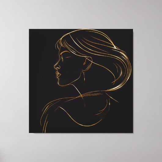 Black Background Modern Wall Art”Stretched Canvas Leinwanddruck (Vorderseite)