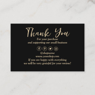 Black Background Vielen Dank Visitenkarte