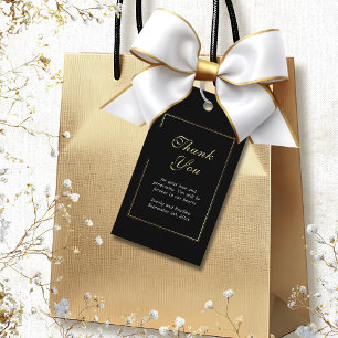 Black Background White Elegant Script Vielen Dank Geschenkanhänger