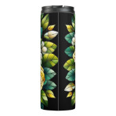 Black Background With Yellow Roses Thermosbecher (Rückseite)