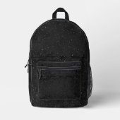 Black Backpack with Celestial Design Bedruckter Rucksack (Vorderseite)