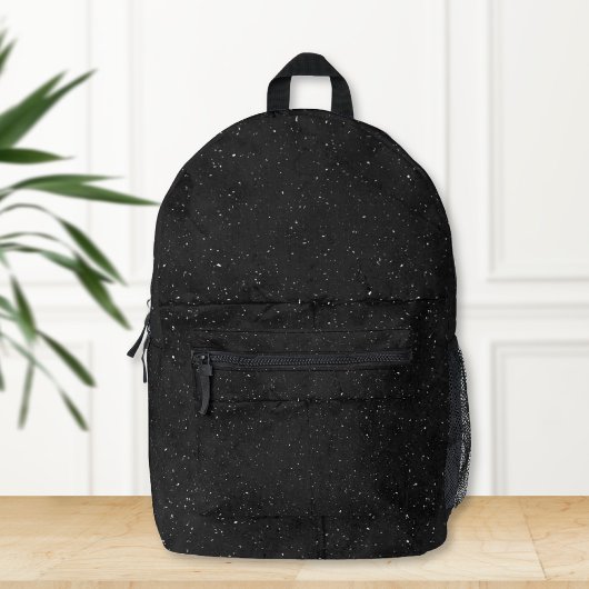 Black Backpack with Celestial Design Bedruckter Rucksack