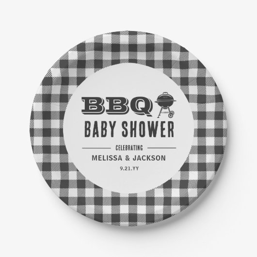 Black Backyard GRILLEN Baby Dusche Pappteller (Vorderseite)