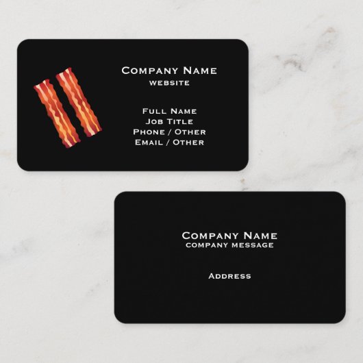 Black Bacon Business Card Visitenkarte (Vorne/Hinten)
