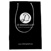 Black Bag Ihr Unternehmen Logo Website hier Custom Mittlere Geschenktüte (Vorderseite)