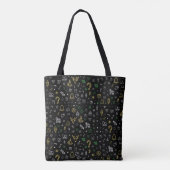 Black bag with Christmas illustration pattern  Tasche (Rückseite)