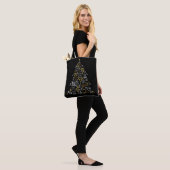 Black bag with Christmas illustration Tree Tasche (Am Model)