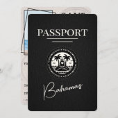 Black Bahamas Passport Save the Date (Vorne/Hinten)