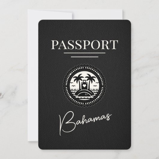 Black Bahamas Passport Save the Date (Vorderseite)