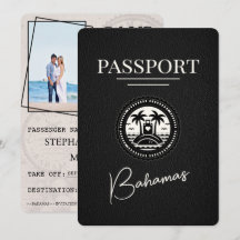 Black Bahamas Passport Save the Date