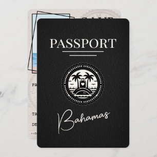 Black Bahamas Passport Save the Date