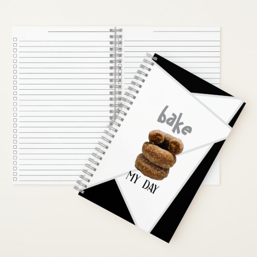 Black Bake My Day Spiral Notebook Notizblock (Innen)