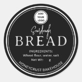 Black Bakery Sourdough Bread Add logo Sticker (Vorderseite)