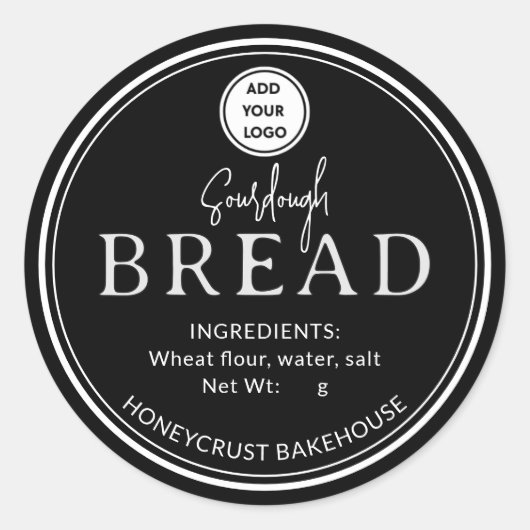 Black Bakery Sourdough Bread Add logo Sticker (Vorderseite)