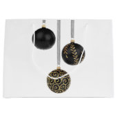 Black Ball Weihnachtsschmuck Große Geschenktasche Geschenktüte (Vorderseite)