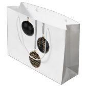 Black Ball Weihnachtsschmuck Große Geschenktasche Geschenktüte (Rückseite Schrägansicht)