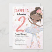 Black Ballerina Geburtstagsparty Einladung (Vorderseite)