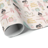 Black Ballerina Personalisiert Nutcracker Geschenkpapier (Rolleneckpunkt)