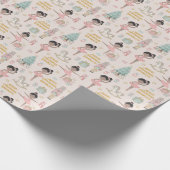 Black Ballerina Personalisiert Nutcracker Geschenkpapier (Ecke)