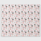 Black Ballerina Personalisiert Wrapping Paper Geschenkpapier (Flach)