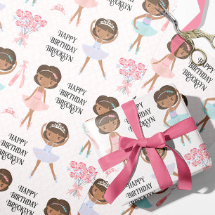 Black Ballerina Personalisiert Wrapping Paper Geschenkpapier