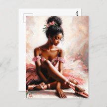 Black Ballerina Pink Tutu Art