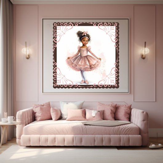 Black Ballerina, Pink Tutu, Pink Ivy Barrette Poster