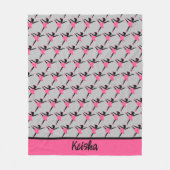 Black Ballerina Silhouette Personalisiert Fleecedecke (Vorderseite)
