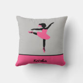 Black Ballerina Silhouette Personalisiert Kissen (Rückseite)