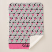 Black Ballerina Silhouette Personalisiert Sherpadecke (Vorderseite)