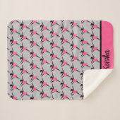 Black Ballerina Silhouette Personalisiert Sherpadecke (Vorderseite (Horizontal))