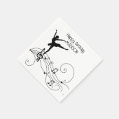 Black Ballerina & Swirl Musiknotens Napkins Serviette (Ecke)